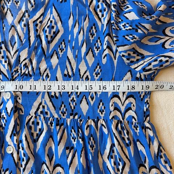 Zara Tiered Printed Button Down Long Sleeve Midi Maxi Shirt Dress Small - Picture 6 of 8